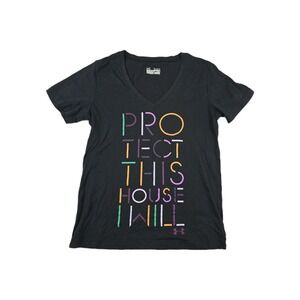 Under Armour Heat Gear Women's Medium Protect This House‎ Black V-Neck T-Shirt